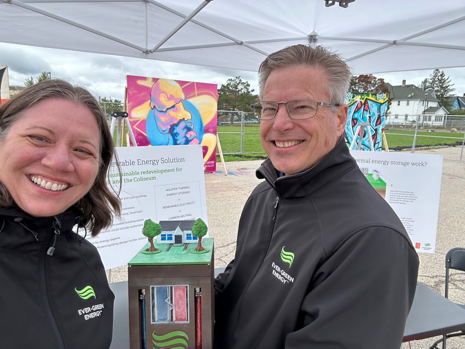 Ever-Green team members providing outreach and education at the US Bank redevelopment site in Minneapolis